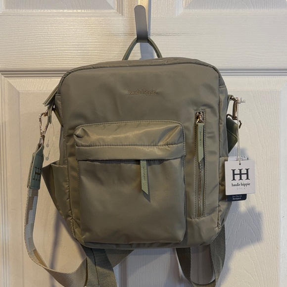 BNWT HAUTE HIPPIE Sage Green Women's Travel On The Go Viral Backpack - Picture 1 of 5